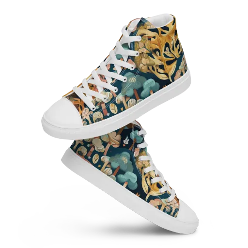 Midnight Mycelium on a Women's High Top Canvas Shoes