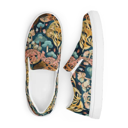 Midnight Mycelium on a Men's Slip-On Canvas Shoes