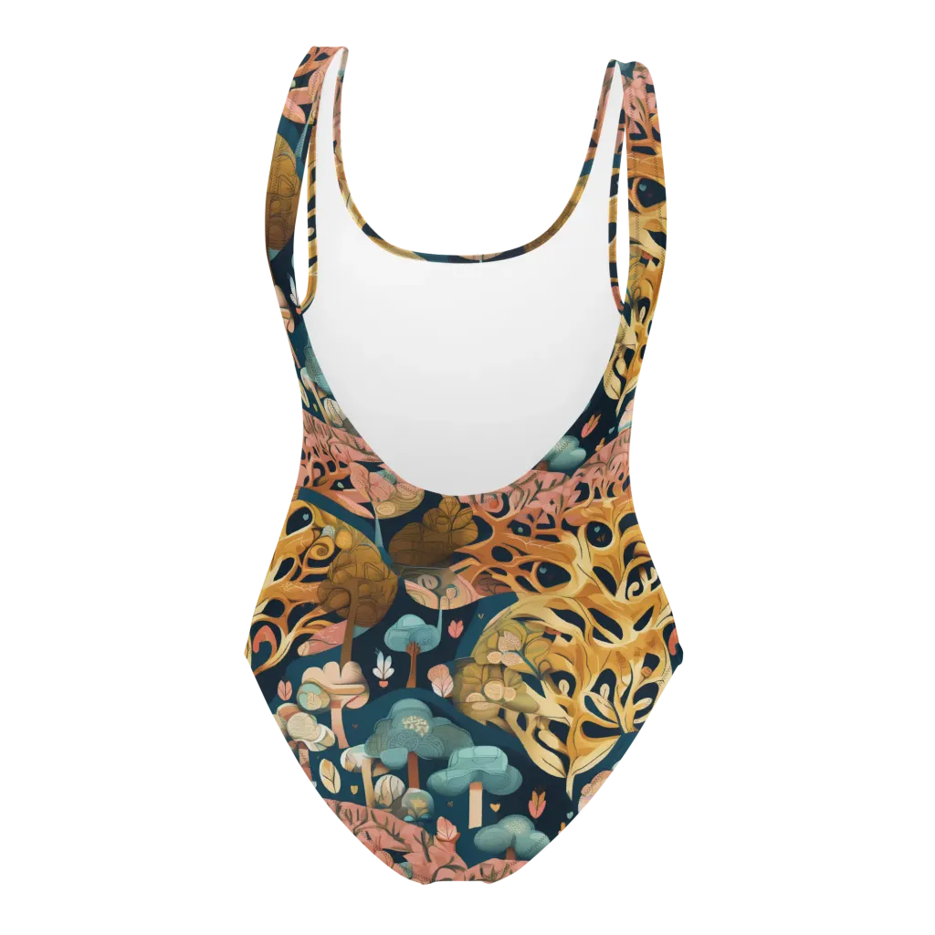 Midnight Mycelium on One-Piece Swimsuit — Back