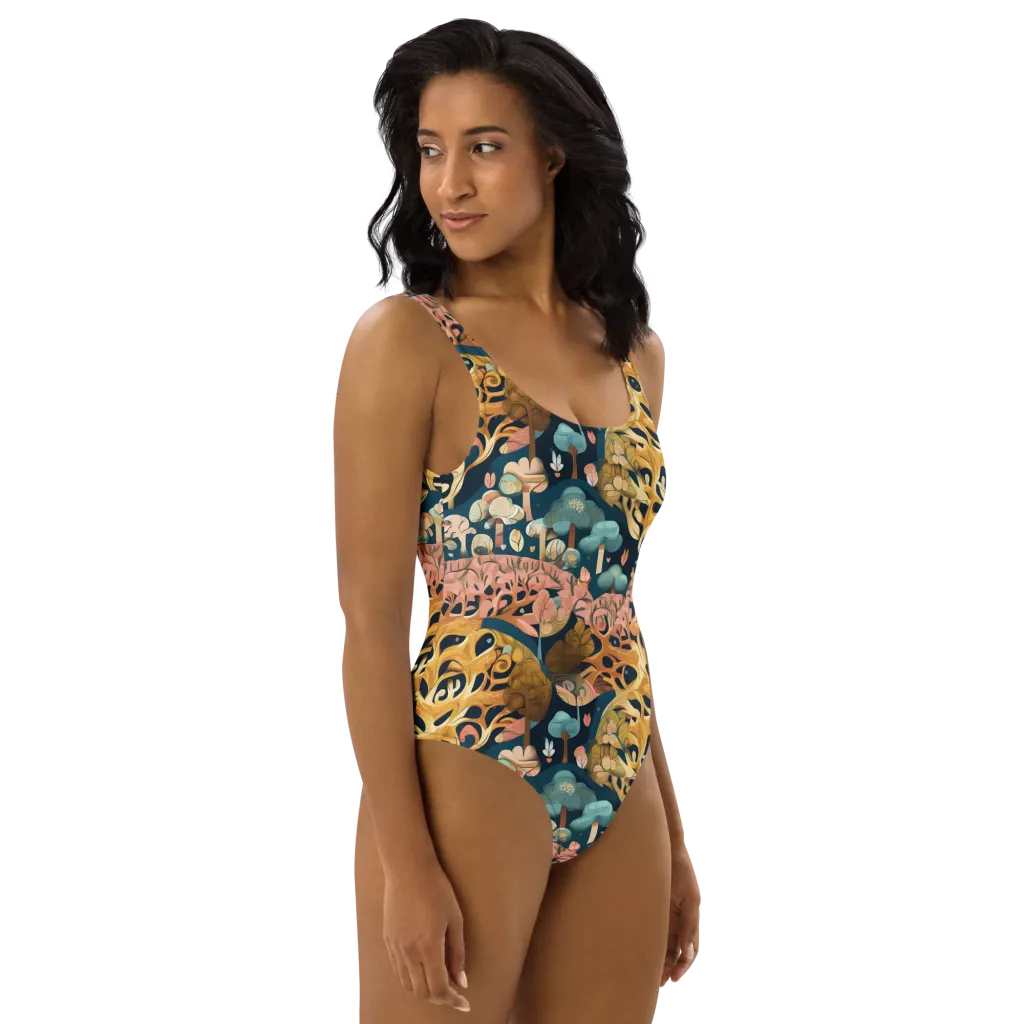Midnight Mycelium on One-Piece Swimsuit — Right