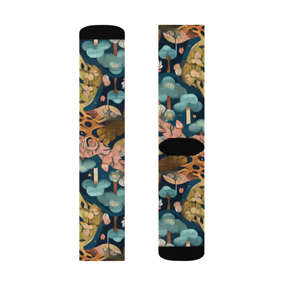 Midnight Mycelium on Socks — Left Sock