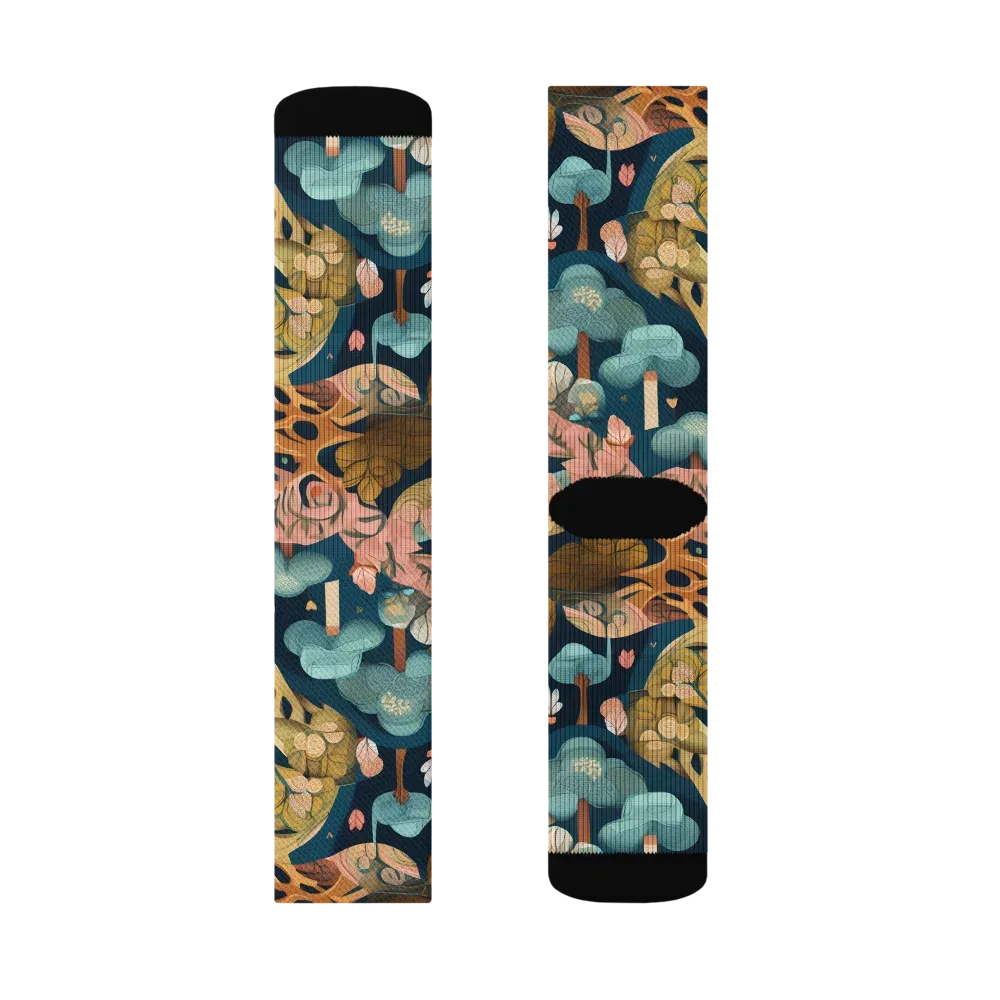 Midnight Mycelium on Socks — Right Sock