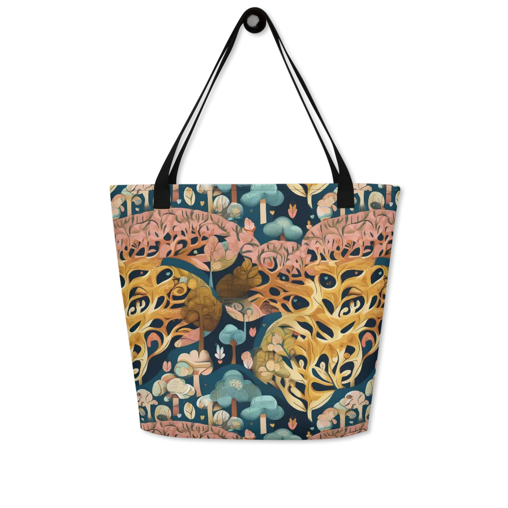 Midnight Mycelium on Large Tote Bag W/ Pocket — Front