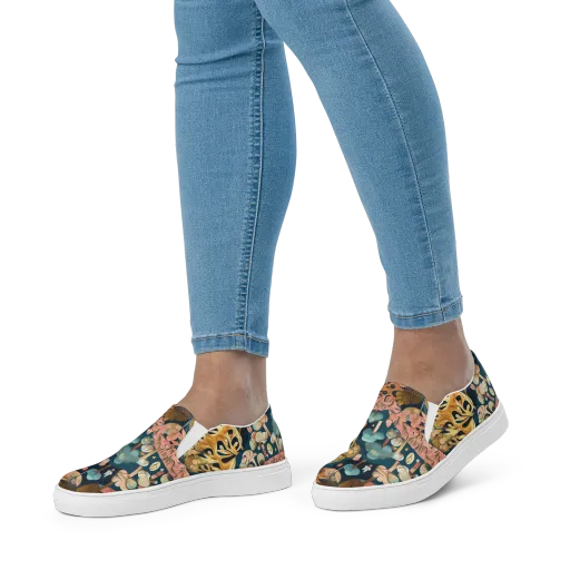 Midnight Mycelium on a Women's Slip-On Canvas Shoes