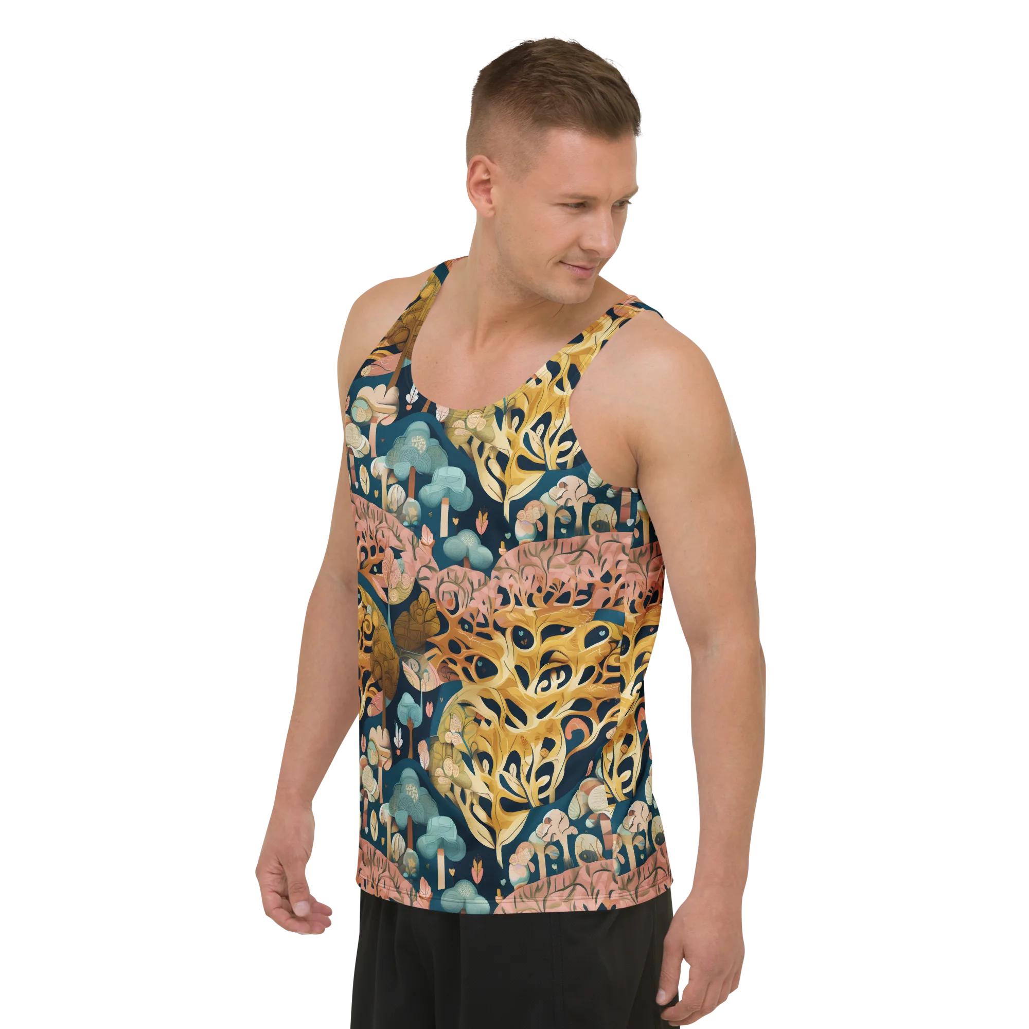 Midnight Mycelium on Men's Tank Top — Left Front
