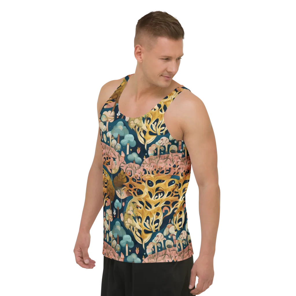 Midnight Mycelium on Men's Tank Top — Left Front