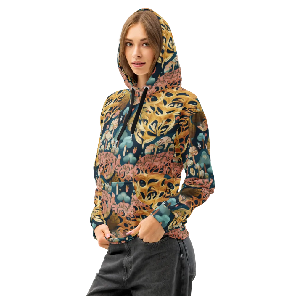 Midnight Mycelium on Cotton Hoodie — Left Front