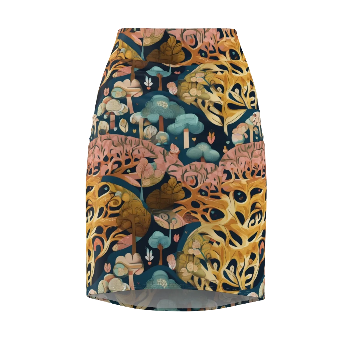 Midnight Mycelium on Pencil Skirt — Front