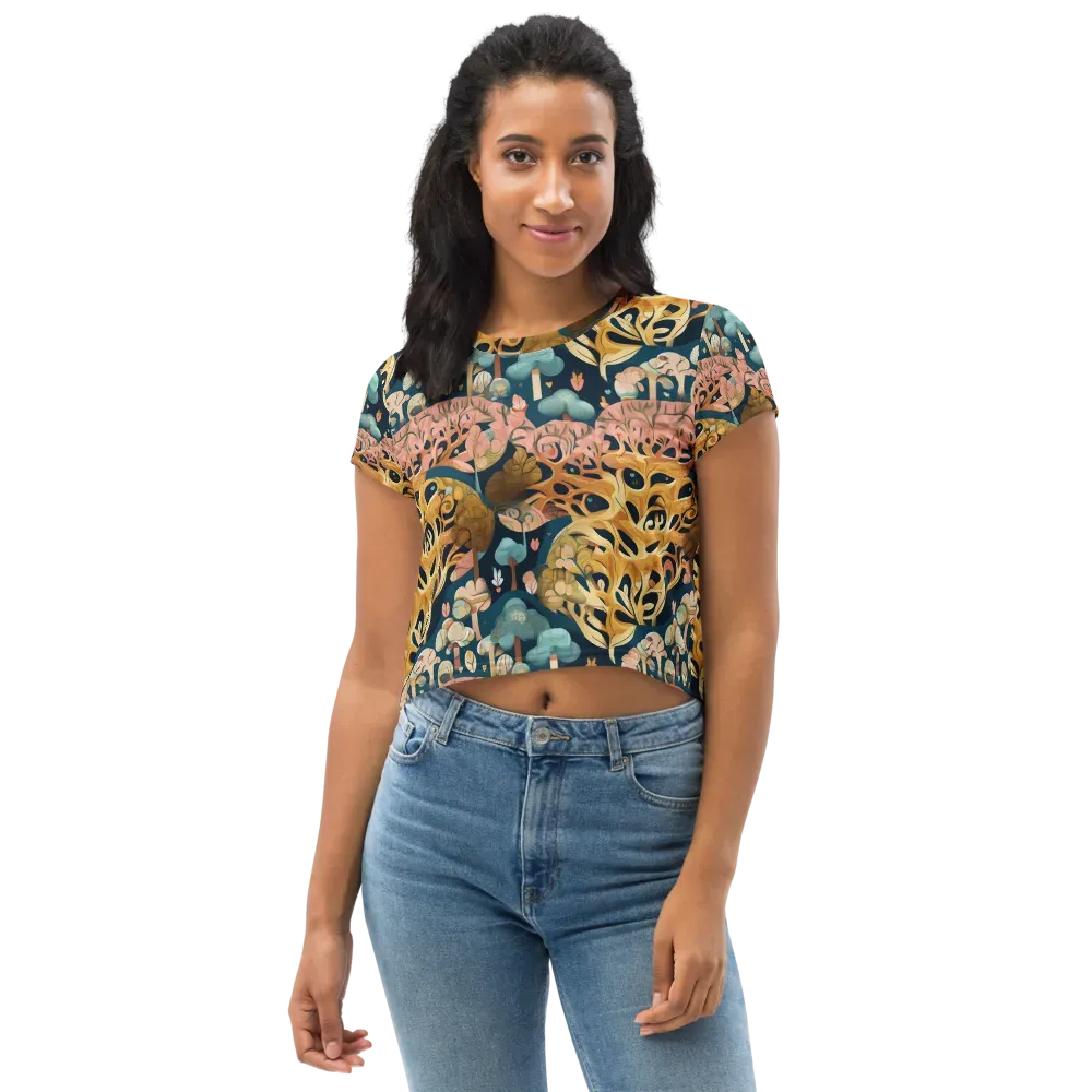 Midnight Mycelium on Crop Tee — Front