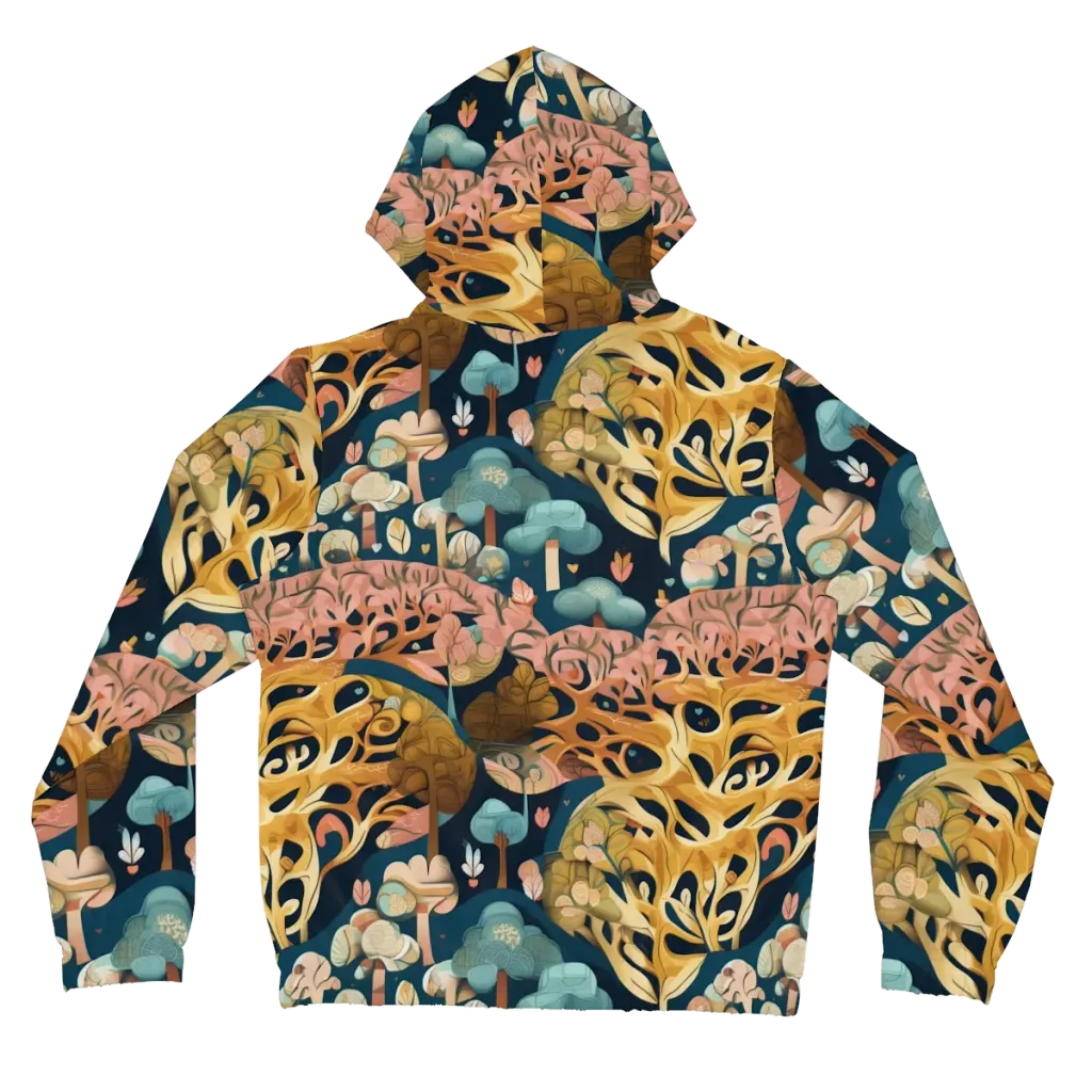 Midnight Mycelium on Women's Full-Zip Hoodie — Back