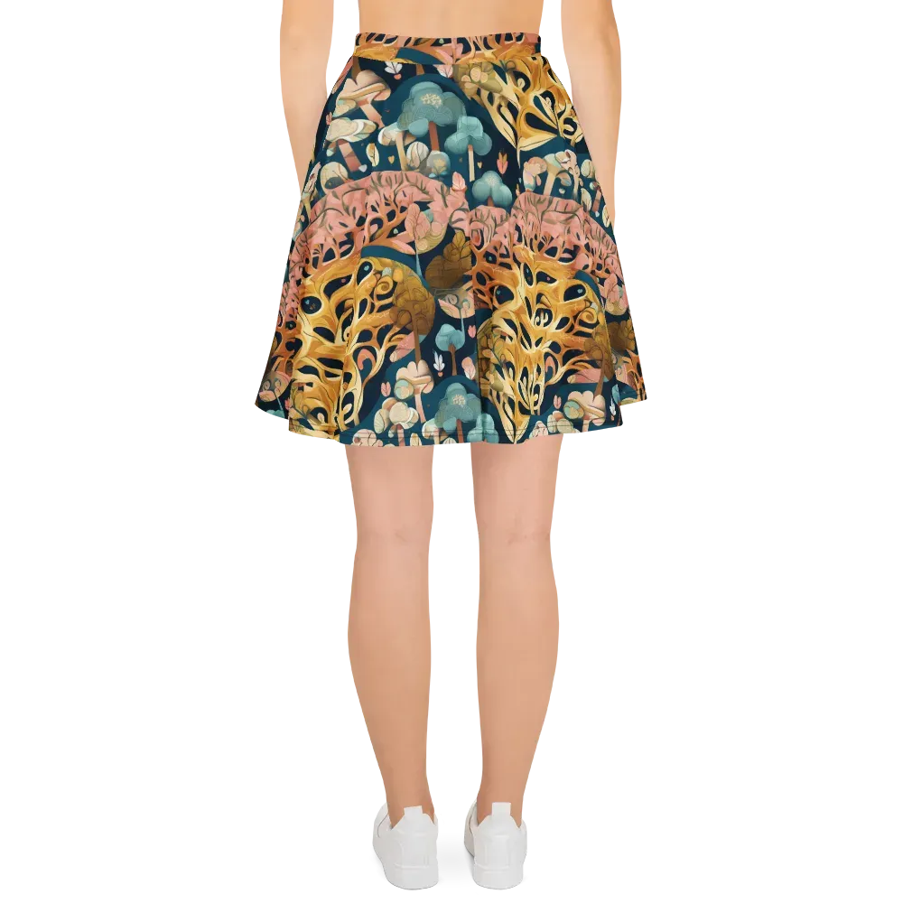 Midnight Mycelium on Skater Skirt — Back