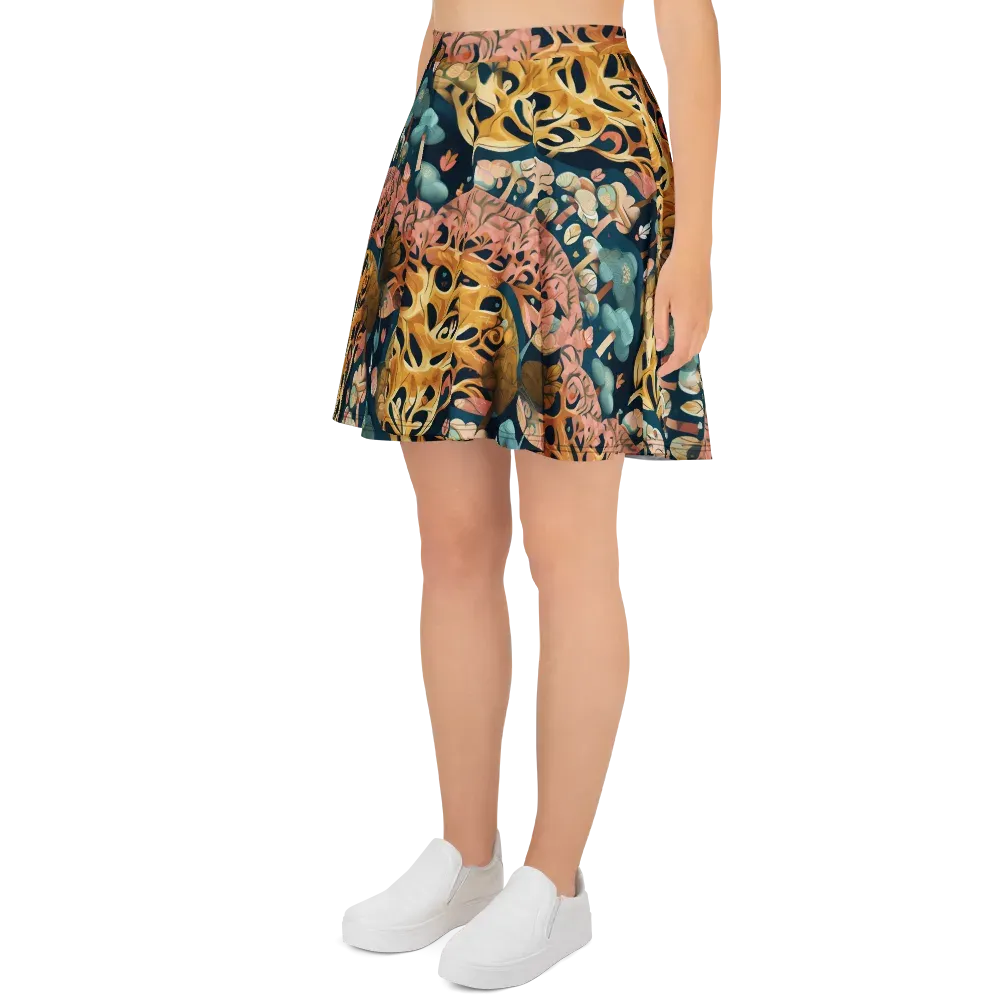 Midnight Mycelium on Skater Skirt — Left