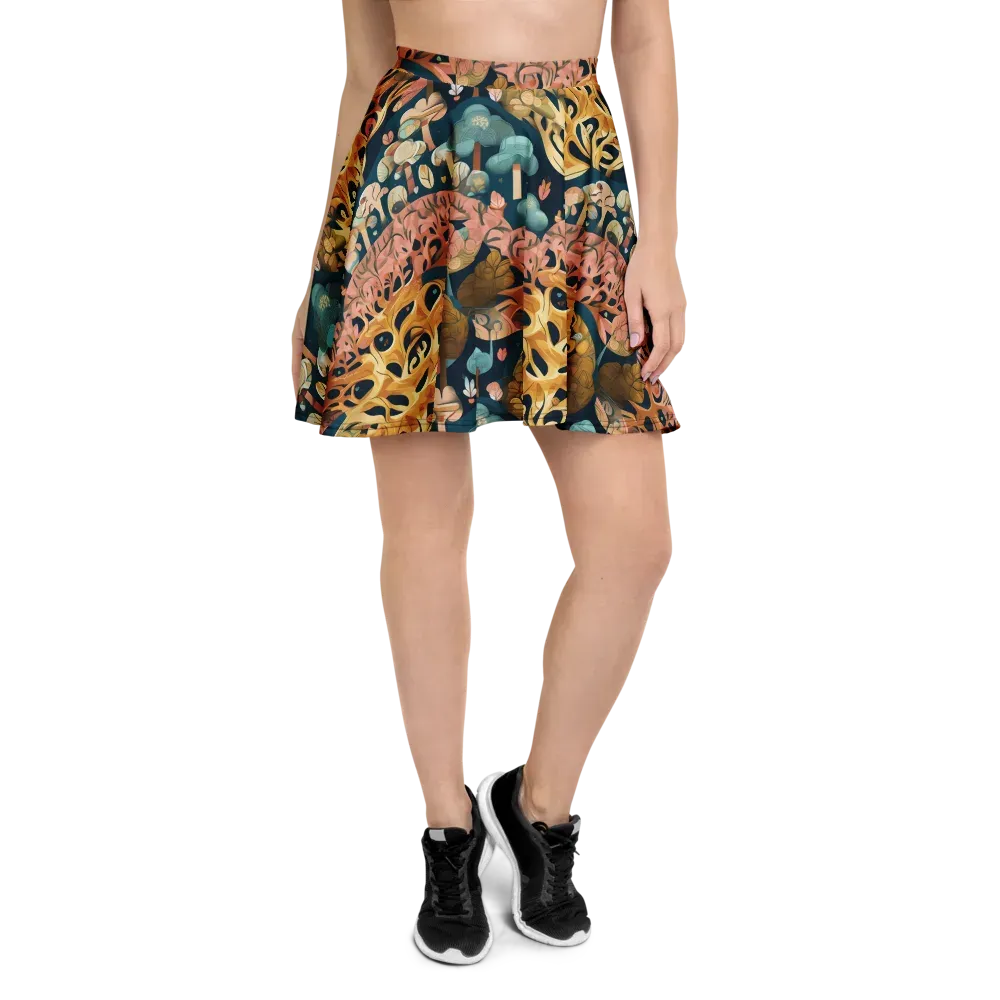 Midnight Mycelium on Skater Skirt — Front