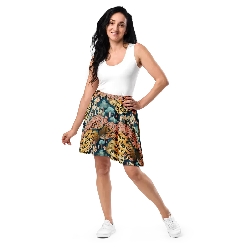 Midnight Mycelium on Skater Skirt — Front