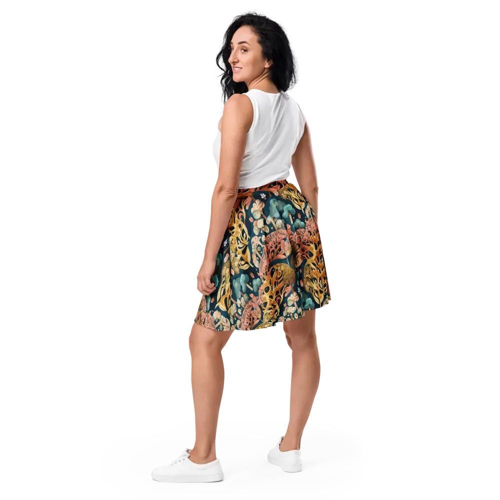 Midnight Mycelium on Skater Skirt — Back