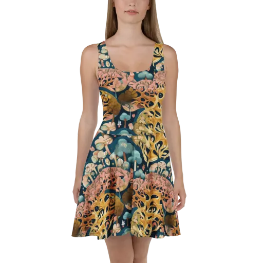 Midnight Mycelium on a Skater Dress