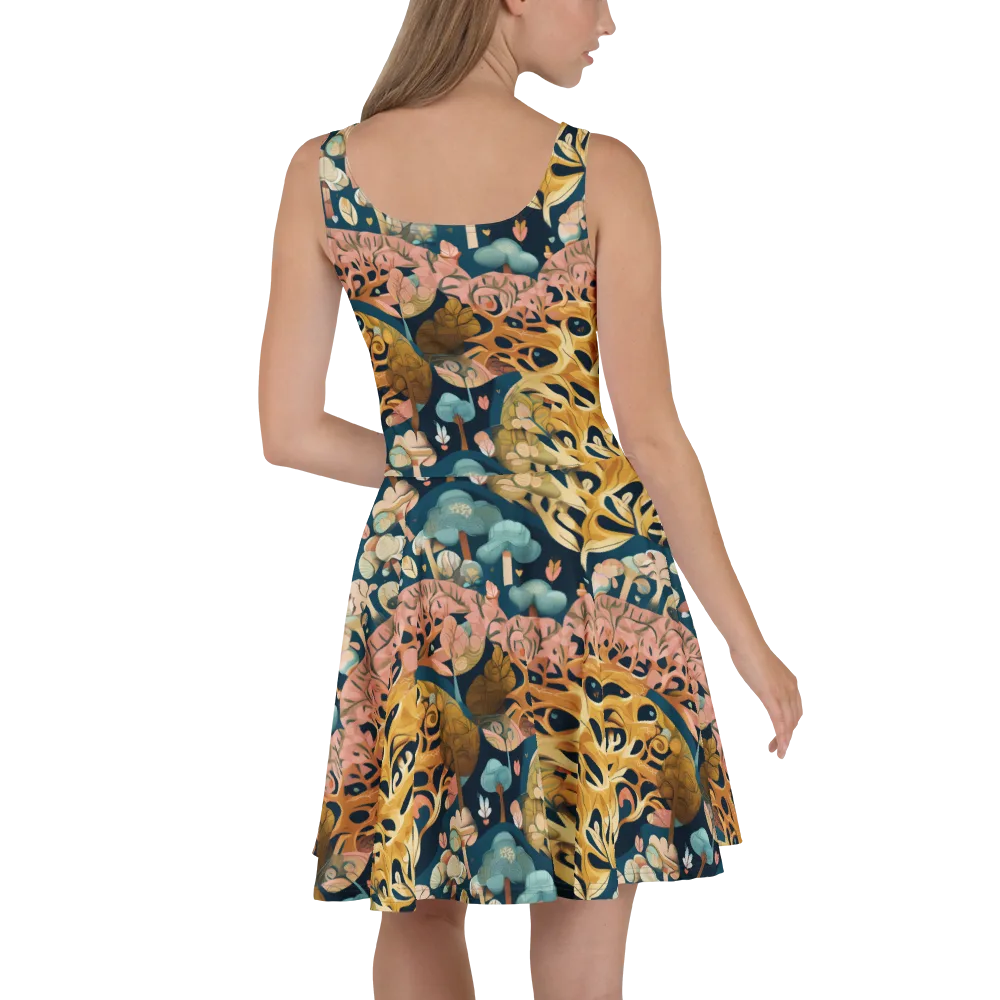 Midnight Mycelium on Skater Dress — Back