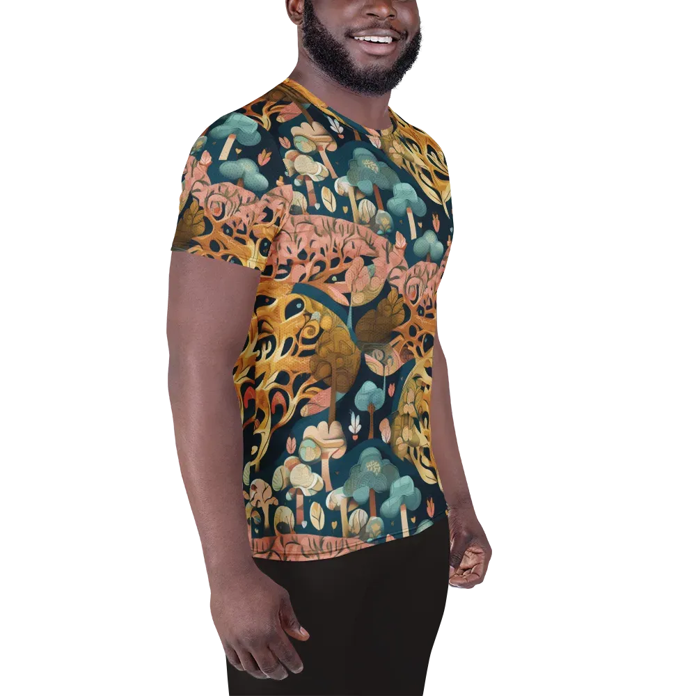 Midnight Mycelium on Men's Athletic T-Shirt — Right