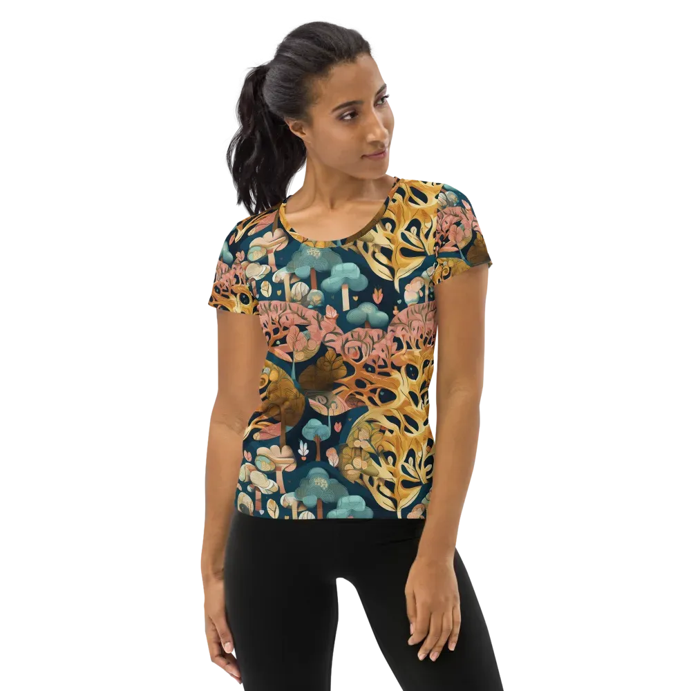 Midnight Mycelium on Women's Athletic T-Shirt — Front