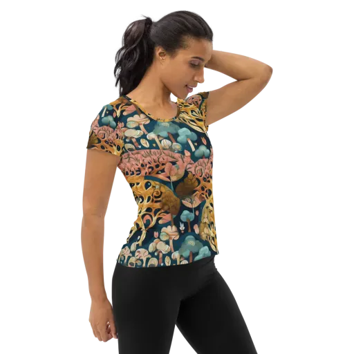Midnight Mycelium on a Women's Athletic T-Shirt