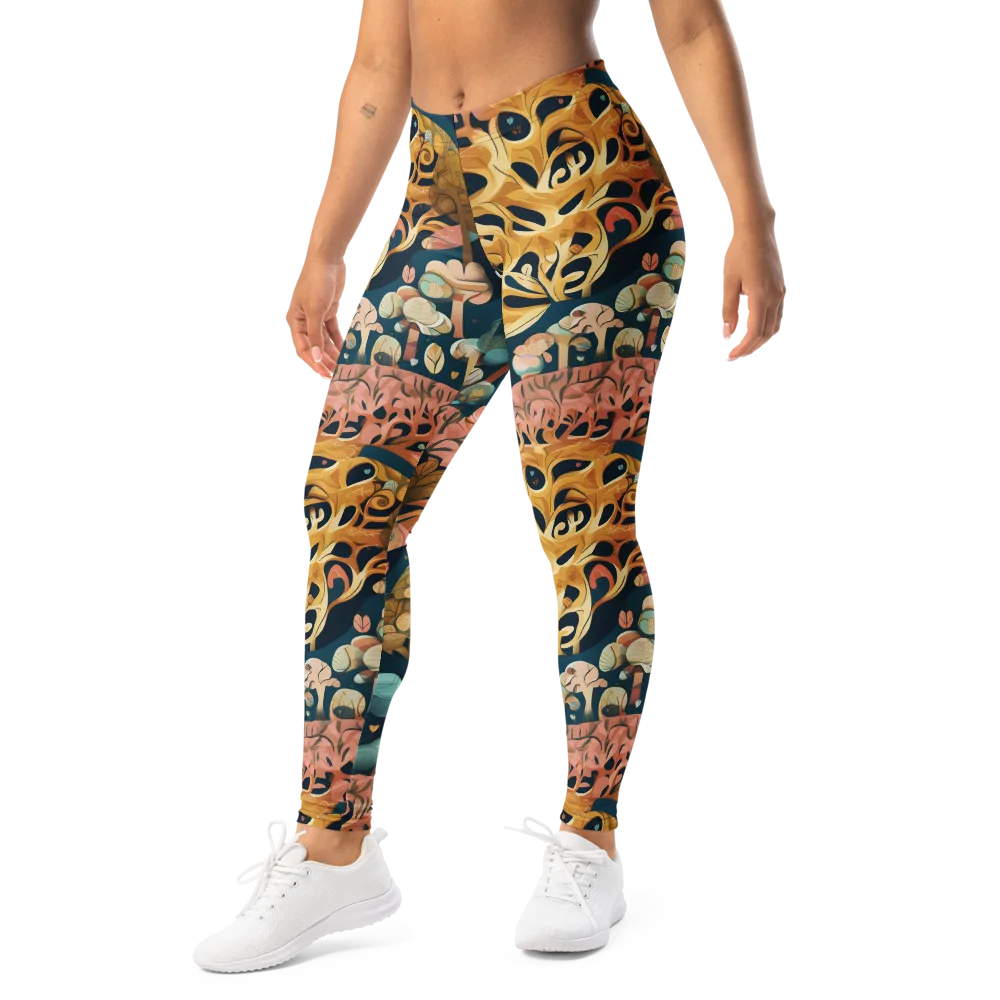 Midnight Mycelium on Leggings — Left Front