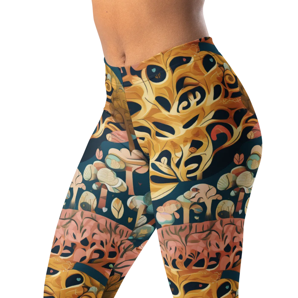 Midnight Mycelium on Leggings — Left Front