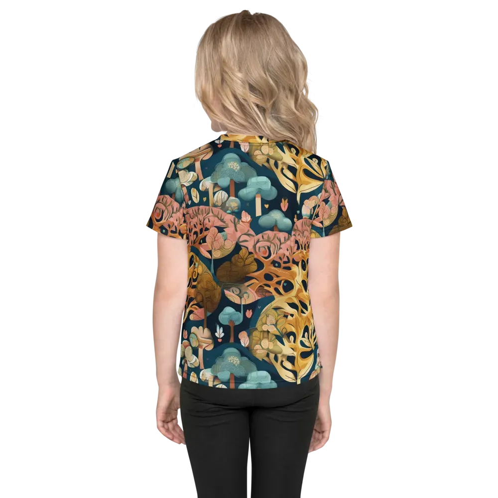 Midnight Mycelium on Kids Crew Neck T-Shirt — Back