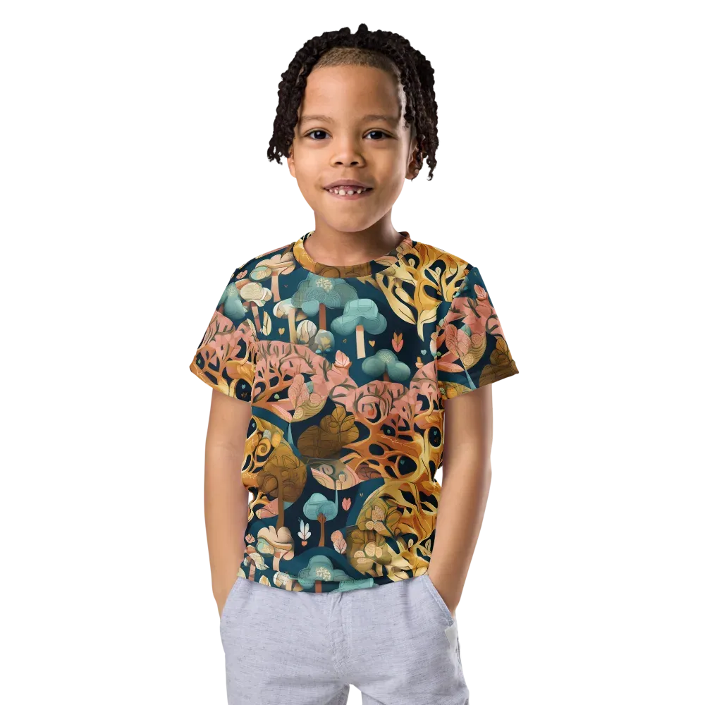 Midnight Mycelium on Kids Crew Neck T-Shirt — Front