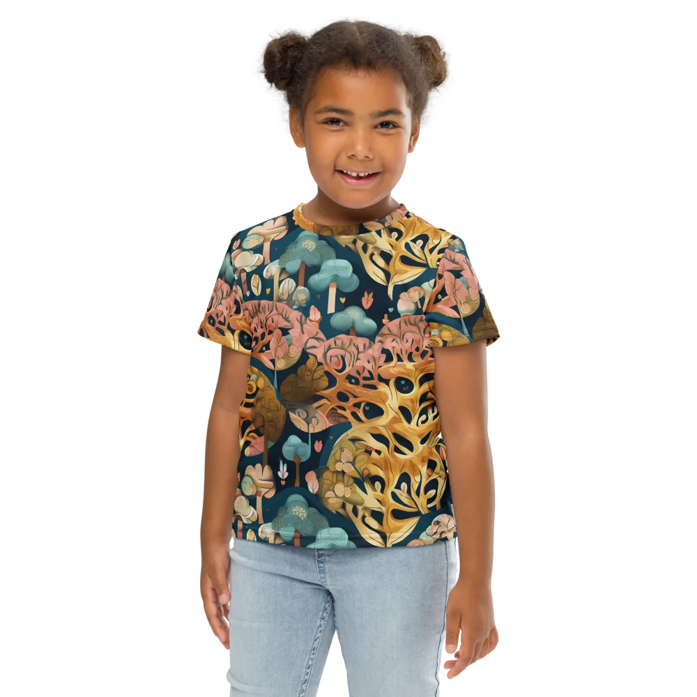 Midnight Mycelium on Kids Crew Neck T-Shirt — Front