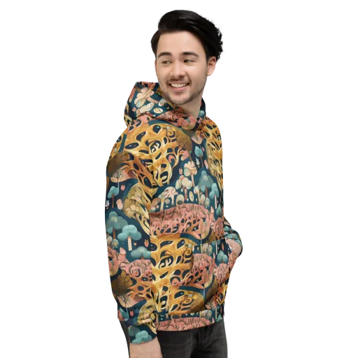 Midnight Mycelium on a Hoodie