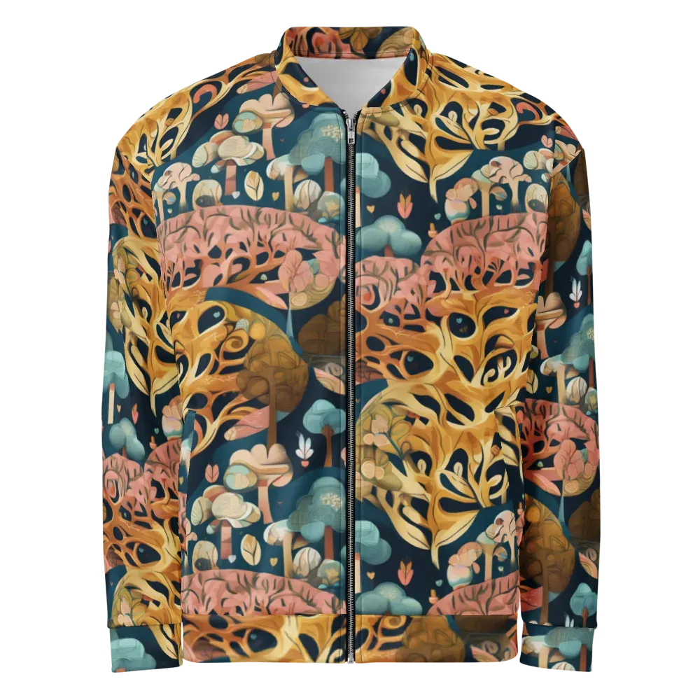 Midnight Mycelium on Bomber Jacket — Front