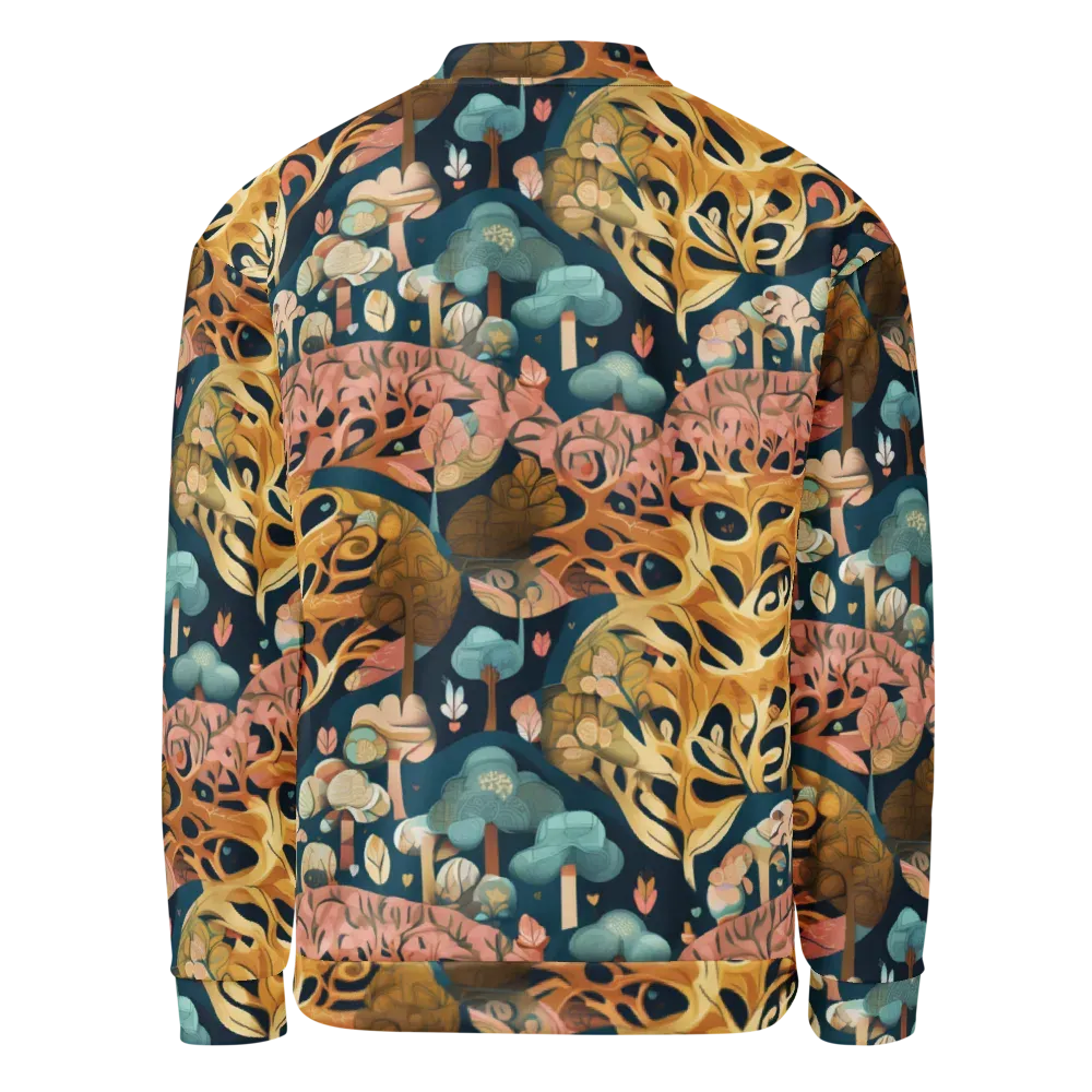 Midnight Mycelium on Bomber Jacket — Back