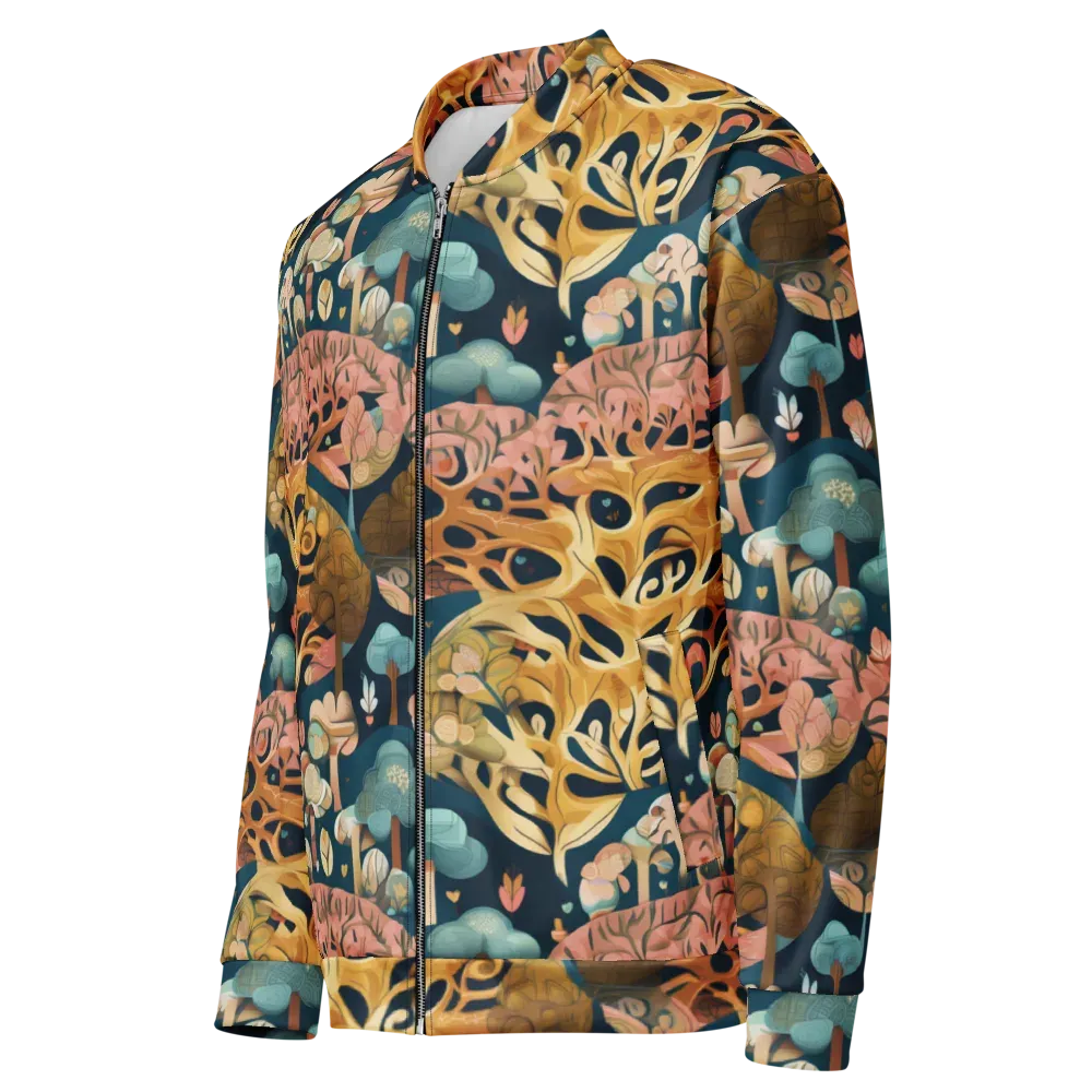 Midnight Mycelium on Bomber Jacket — Left Front