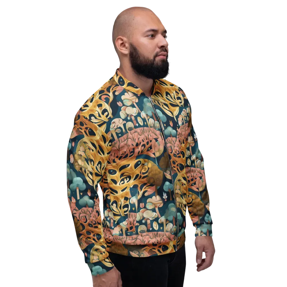 Midnight Mycelium on Bomber Jacket — Right