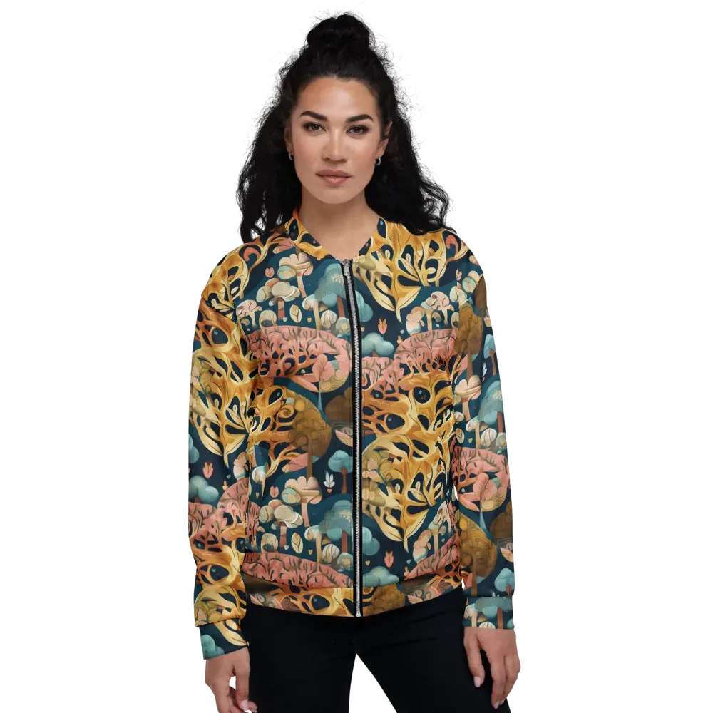 Midnight Mycelium on Bomber Jacket — Front
