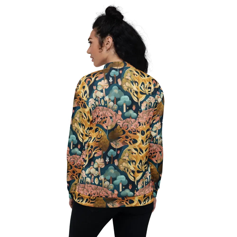 Midnight Mycelium on Bomber Jacket — Back