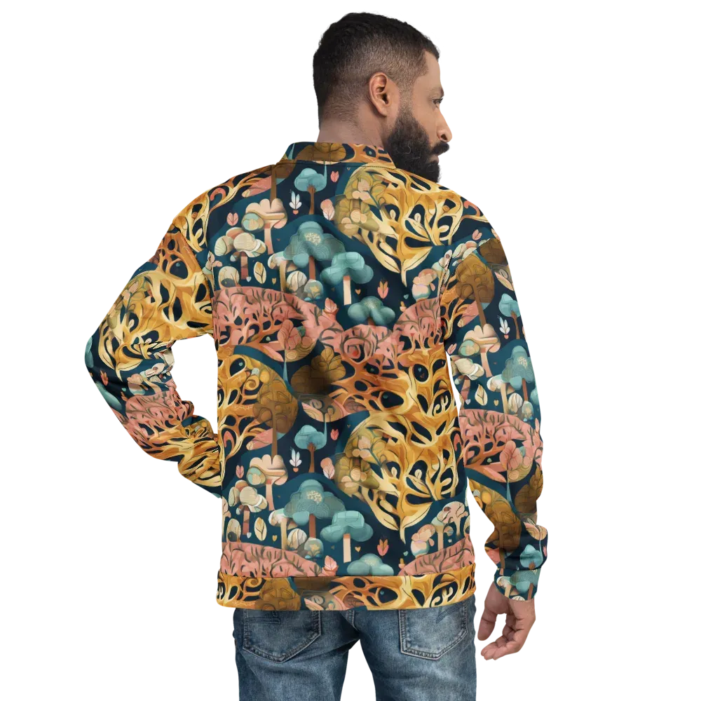 Midnight Mycelium on Bomber Jacket — Back