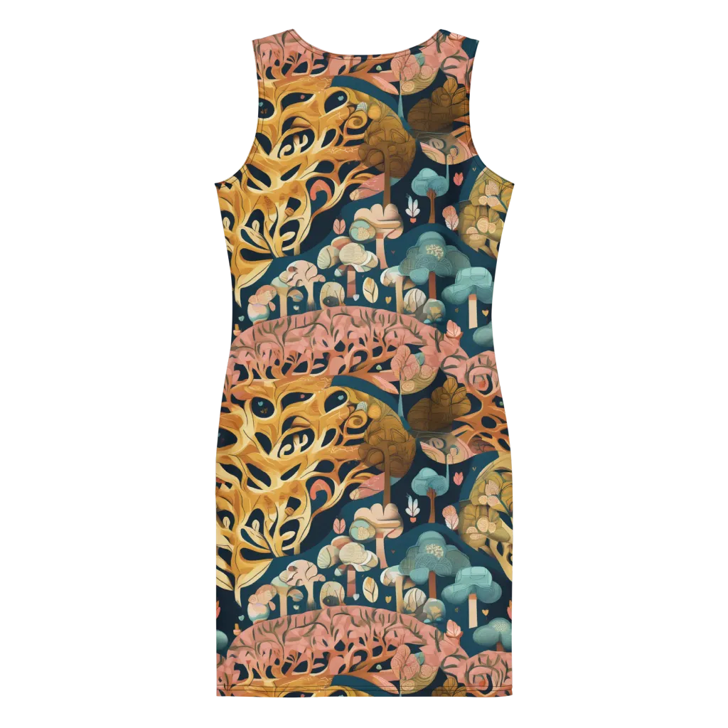 Midnight Mycelium on Bodycon Dress — Back