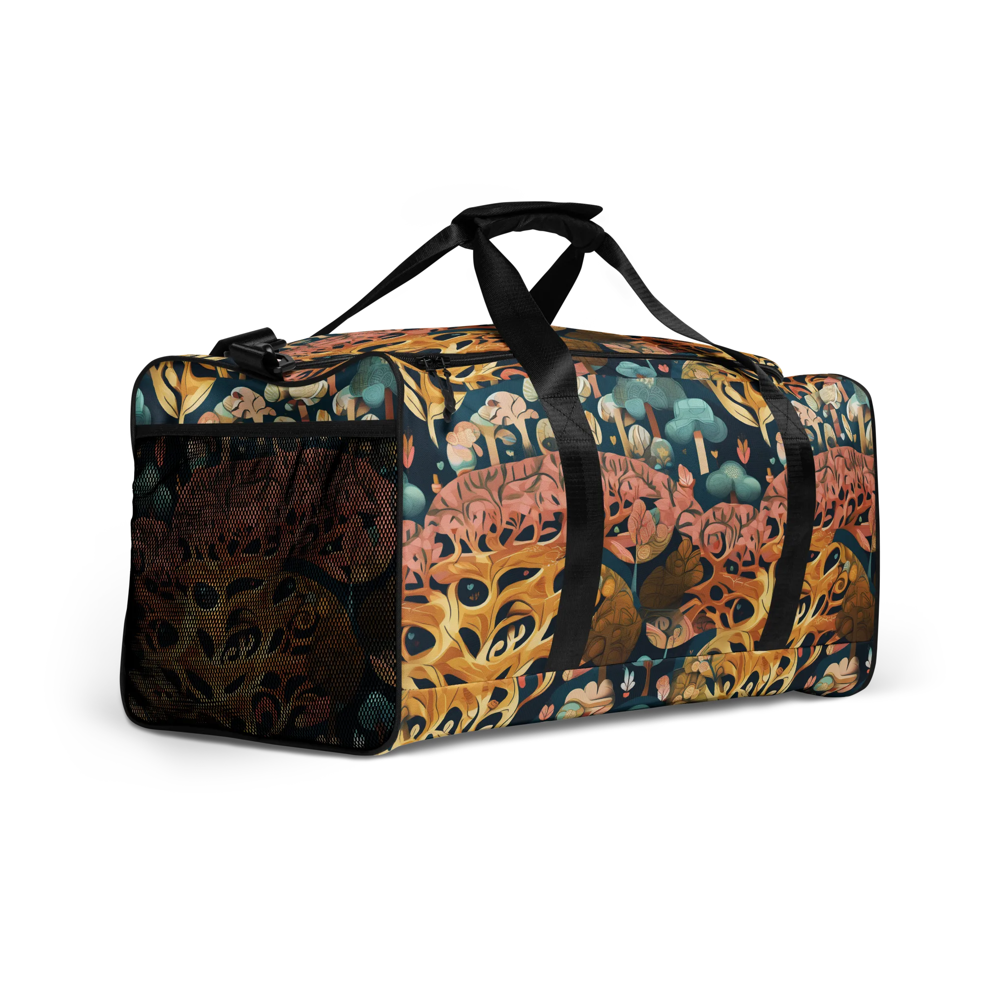 Midnight Mycelium on Duffle Bag — Right Front