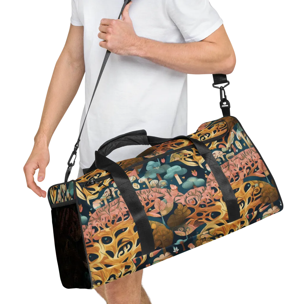 Midnight Mycelium on Duffle Bag — Right Front