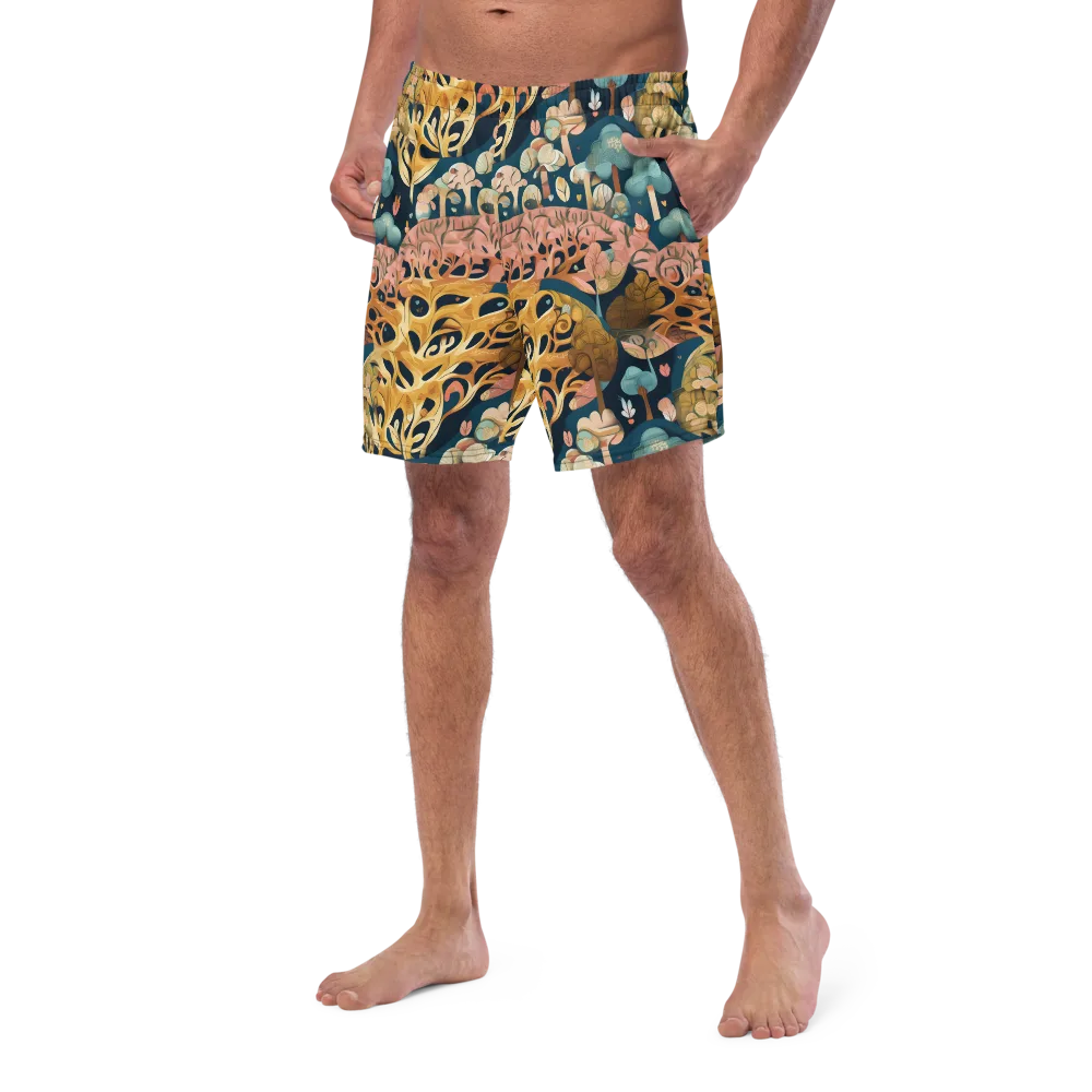 Midnight Mycelium on Swim Trunks — Left Front