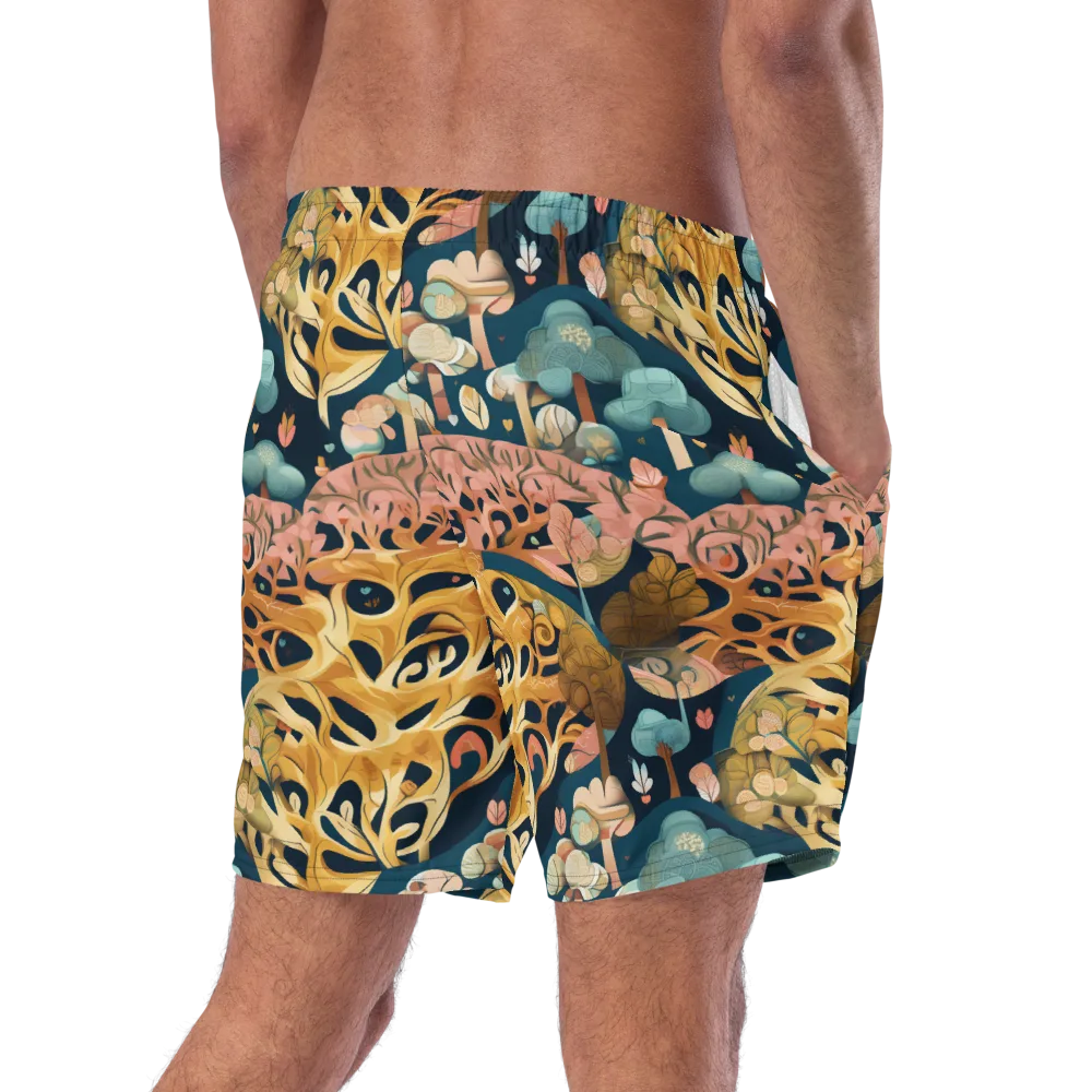 Midnight Mycelium on Swim Trunks — Right Back
