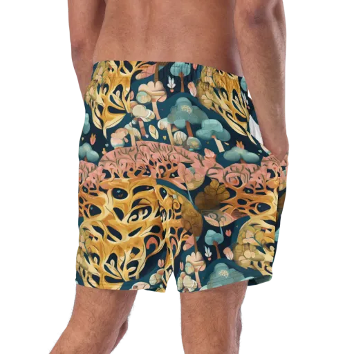 Midnight Mycelium on a Swim Trunks