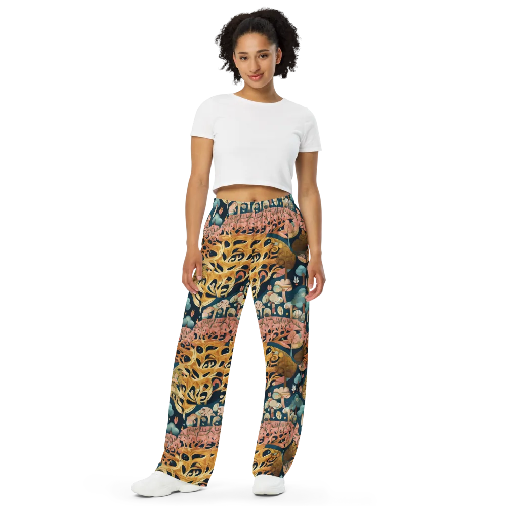 Midnight Mycelium on Wide-Leg Pants — Front