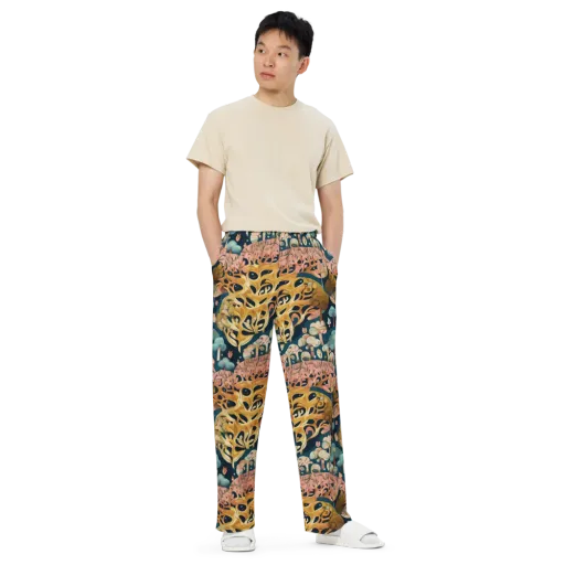 Midnight Mycelium on a Wide-Leg Pants