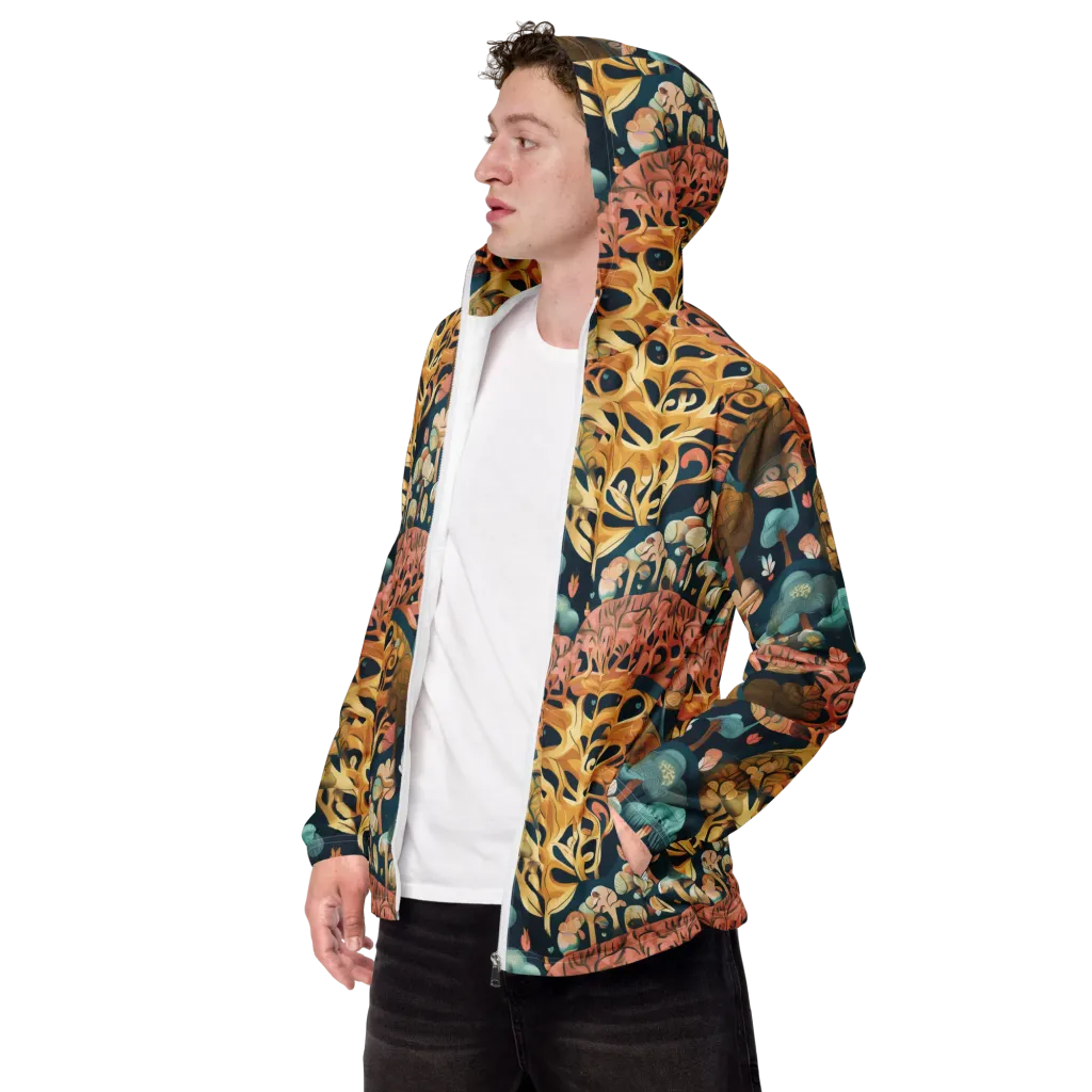 Midnight Mycelium on Men's Windbreaker — Left Front