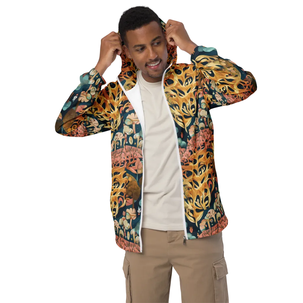 Midnight Mycelium on Men's Windbreaker — Front