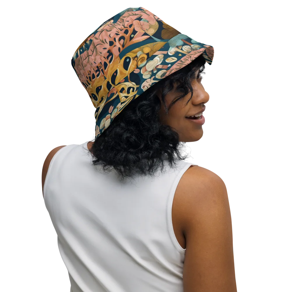 Midnight Mycelium on Reversible Bucket Hat — Right Outside