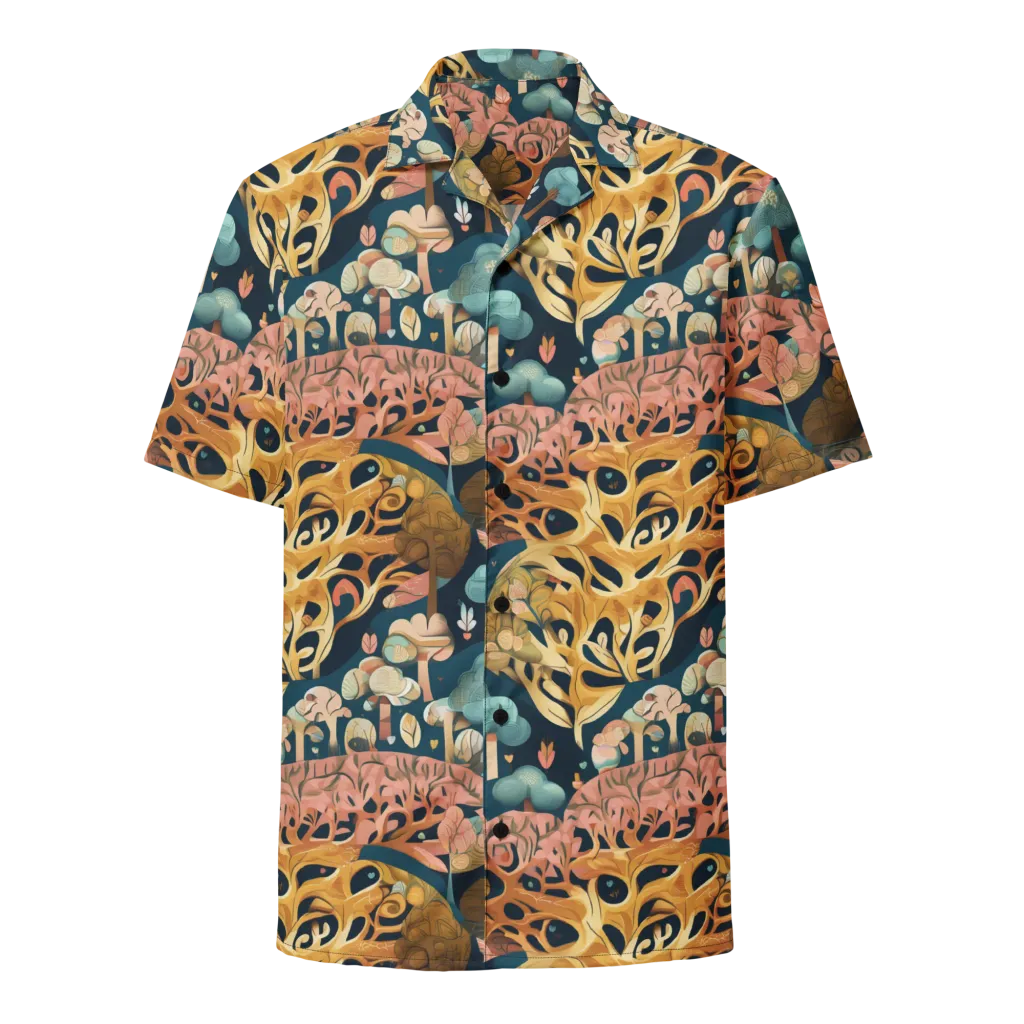 Midnight Mycelium on Button Shirt — Front