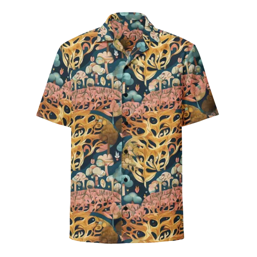 Midnight Mycelium on a Button Shirt